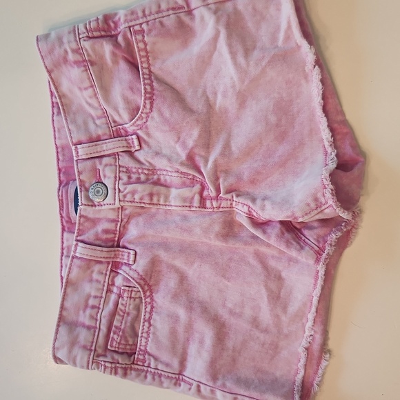 Old Navy Pink Adjustable Waist Pink Jean Shorts Size 8 - Picture 1 of 6
